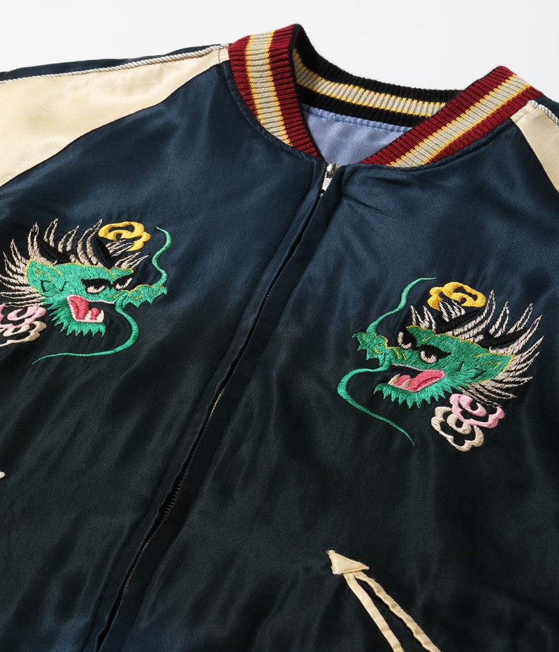 TT15545-119 / TAILOR TOYO Early 1950s Style Acetate Souvenir Jacket SUKAJAN “EAGLE & DRAGON” × “GREEN DRAGON” (AGING MODEL)