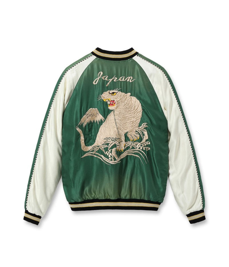 TT15545-145 / TAILOR TOYO Mid 1950s Style Acetate Souvenir Jacket SUKAJAN “WHITE TIGER” × “LANDSCAPE” (AGING MODEL)