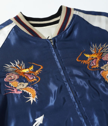 TT15682-105 / TAILOR TOYO Mid 1950s Style Acetate Souvenir Jacket “BLACK TIGER” × “DUELLING DRAGONS”