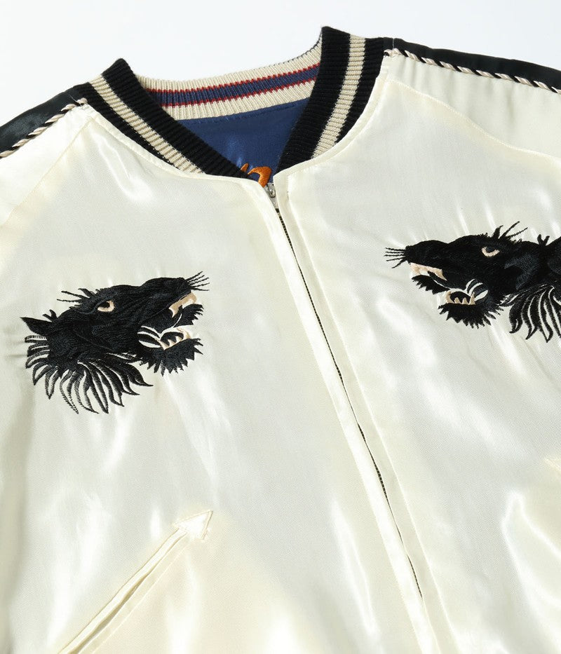 TT15682-105 / TAILOR TOYO Mid 1950s Style Acetate Souvenir Jacket “BLACK TIGER” × “DUELLING DRAGONS”