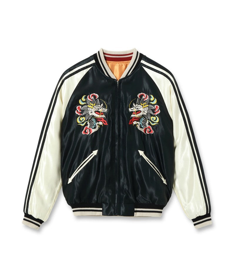 TT15682-119 / TAILOR TOYO Early 1950s Style Acetate Souvenir Jacket “WHITE DRAGON” × “EAGLE”