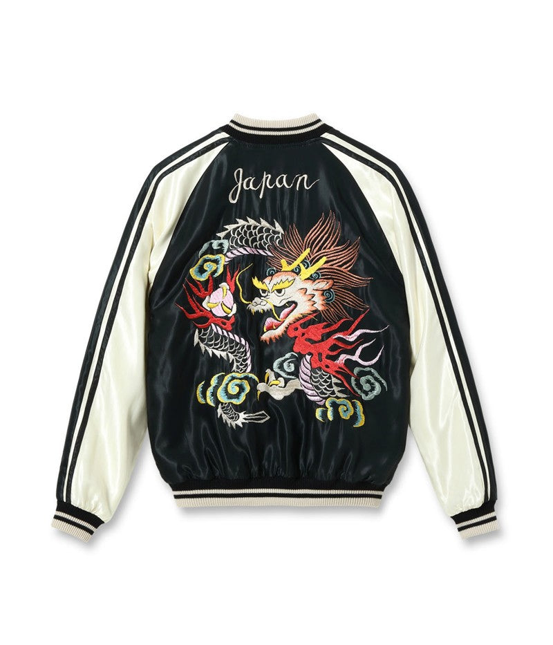 TT15682-119 / TAILOR TOYO Early 1950s Style Acetate Souvenir Jacket “WHITE DRAGON” × “EAGLE”