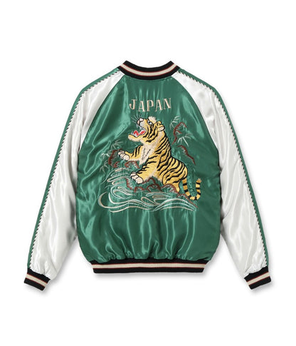 TT15682-145 / TAILOR TOYO Early 1950s Style Acetate Souvenir Jacket “ROARING TIGER” × “JAPAN MAP”