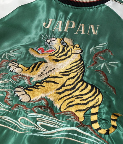 TT15682-145 / TAILOR TOYO Early 1950s Style Acetate Souvenir Jacket “ROARING TIGER” × “JAPAN MAP”