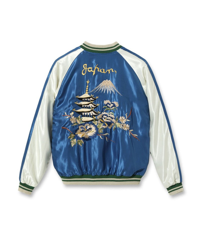 TT15682-162 / TAILOR TOYO Early 1950s Style Acetate Souvenir Jacket “WHITE EAGLE” × “LANDSCAPE”