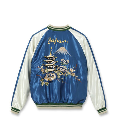 TT15682-162 / TAILOR TOYO Early 1950s Style Acetate Souvenir Jacket “WHITE EAGLE” × “LANDSCAPE”