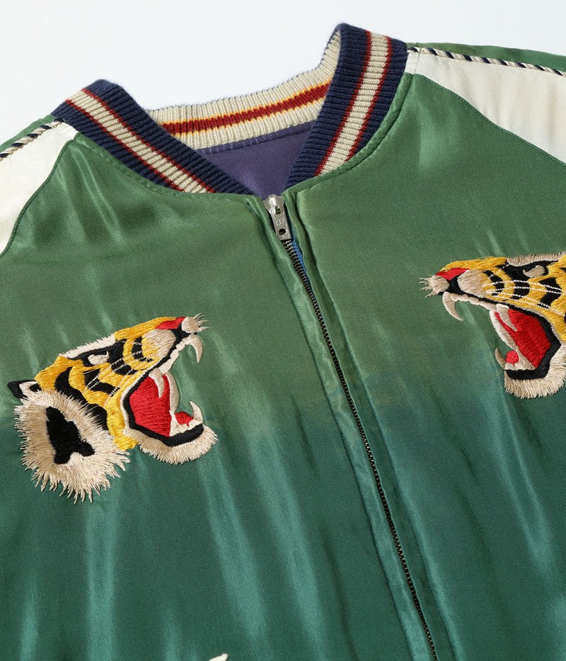 TT15710-145 / TAILOR TOYO Early 1950s Style Acetate Souvenir Jacket “TIGER HEAD” × “JAPAN MAP” (AGING MODEL)