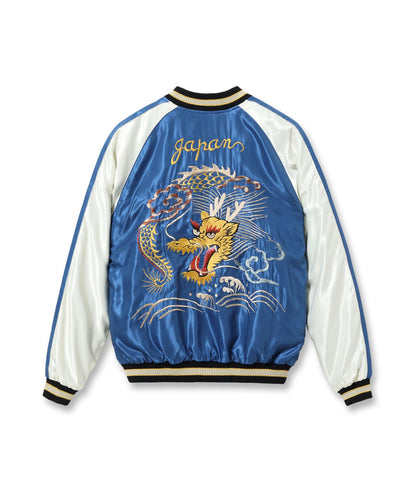 TT15790-119 / TAILOR TOYO Mid 1950s Style Acetate Souvenir Jacket SUKAJAN “WHITE TIGER” × “GOLD DRAGON”