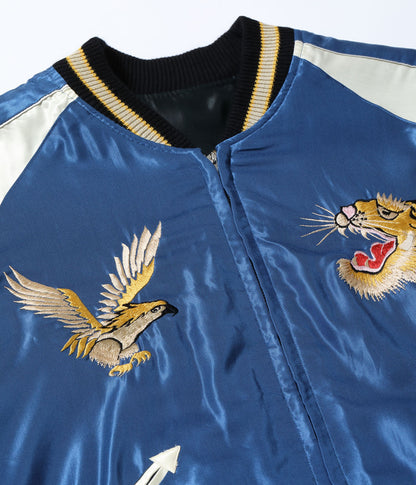 TT15790-119 / TAILOR TOYO Mid 1950s Style Acetate Souvenir Jacket SUKAJAN “WHITE TIGER” × “GOLD DRAGON”