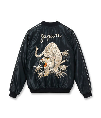 TT15790-119 / TAILOR TOYO Mid 1950s Style Acetate Souvenir Jacket SUKAJAN “WHITE TIGER” × “GOLD DRAGON”