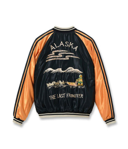 TT15790-128 / TAILOR TOYO Late 1950s Style Acetate Souvenir Jacket SUKAJAN “ALASKAN EAGLE” × “DOG SLED”