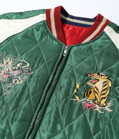 TT15791-145 / TAILOR TOYO Early 1950s Style Acetate Quilted Souvenir Jacket “JAPAN MAP” × “GOLD DRAGON”