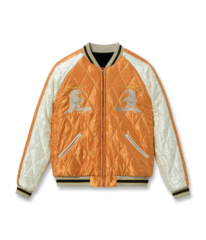 TT15792-119 / TAILOR TOYO Late 1950s Style Velveteen Souvenir Jacket “POLAR BEAR” × “ALASKA MAP”