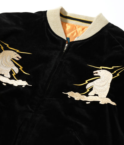 TT15792-119 / TAILOR TOYO Late 1950s Style Velveteen Souvenir Jacket “POLAR BEAR” × “ALASKA MAP”
