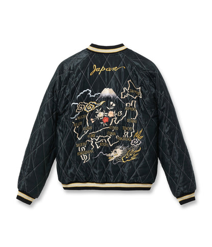 TT15792-128 / TAILOR TOYO Mid 1950s Style Velveteen Souvenir Jacket “ROARING TIGER” × “JAPAN MAP”