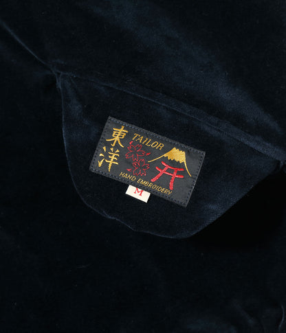 TT15792-128 / TAILOR TOYO Mid 1950s Style Velveteen Souvenir Jacket “ROARING TIGER” × “JAPAN MAP”