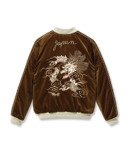 TT15792-138 / TAILOR TOYO Mid 1950s Style Velveteen Souvenir Jacket “WHITE DRAGON” × “BLACK EAGLE”