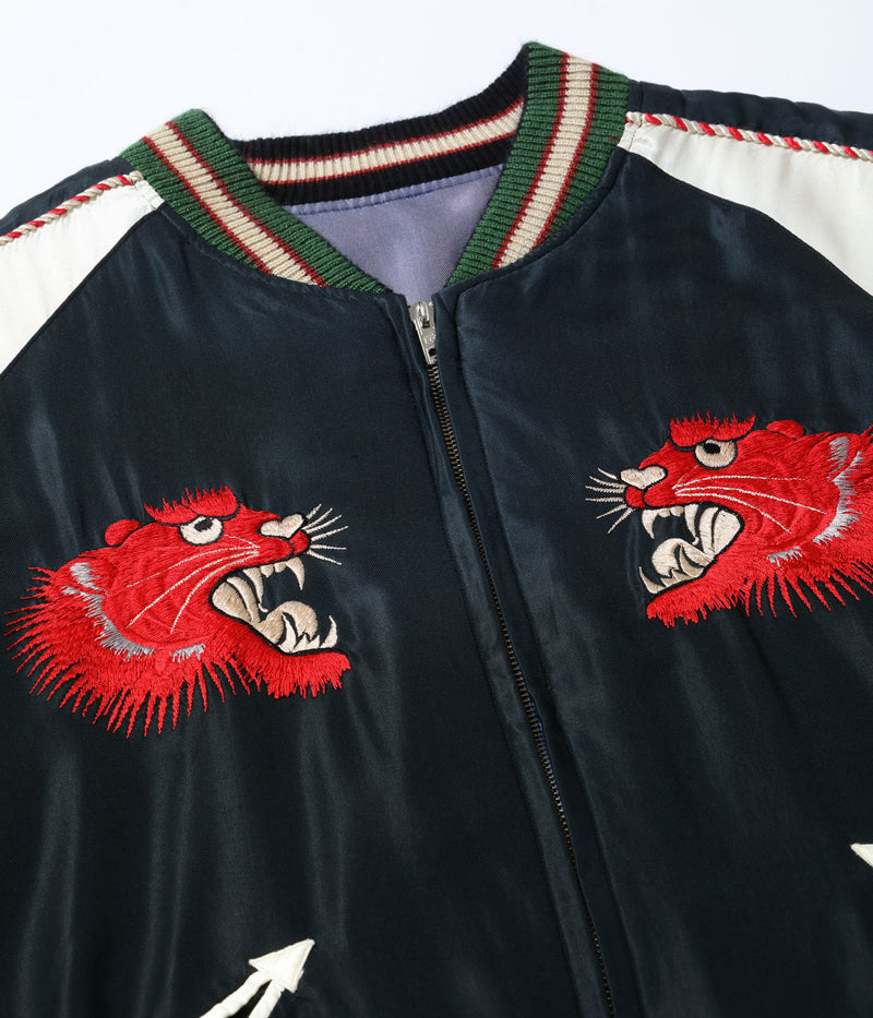 TT15793-119 / TAILOR TOYO Mid 1950s Style Acetate Souvenir Jacket “RED TIGER” × “EAGLE” (AGING MODEL)
