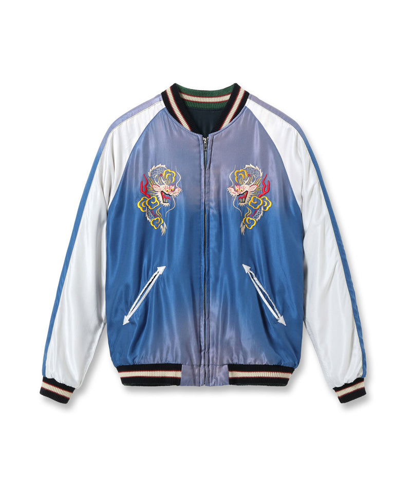 TT15793-119 / TAILOR TOYO Mid 1950s Style Acetate Souvenir Jacket “RED TIGER” × “EAGLE” (AGING MODEL)