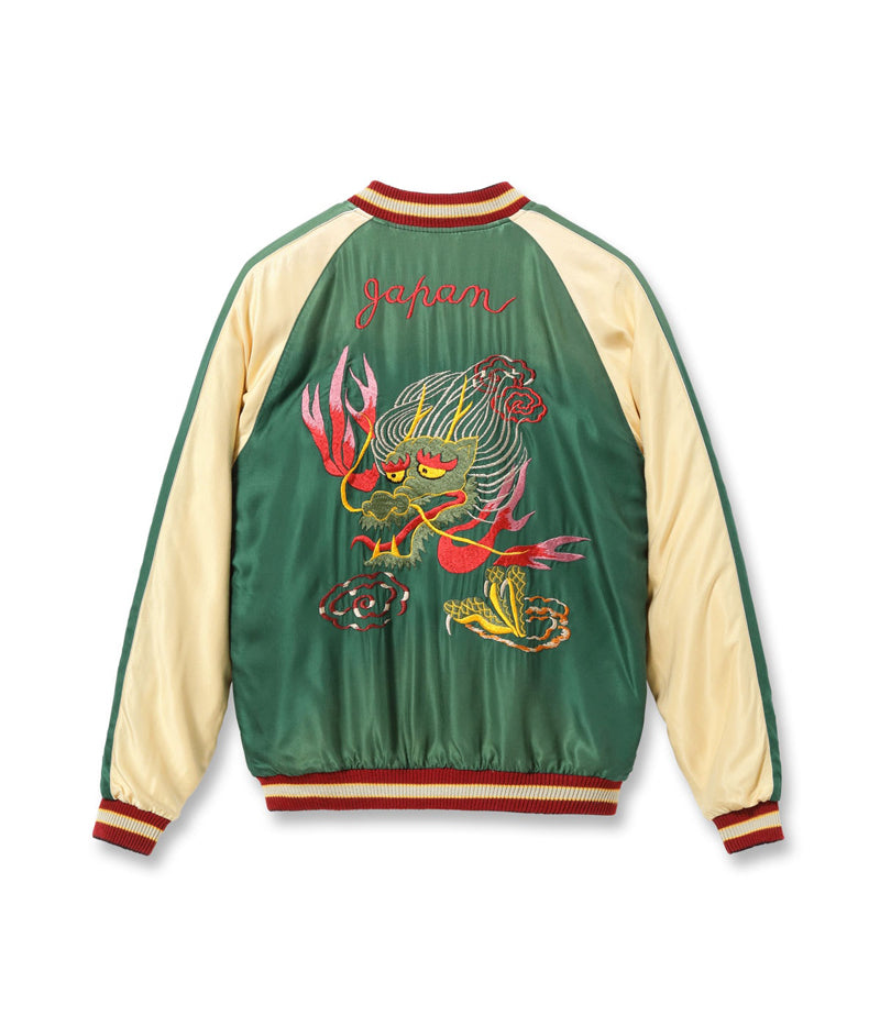 TT15793-128 / TAILOR TOYO Mid 1950s Style Acetate Souvenir Jacket “SNAKE & SKULL” × “DRAGON HEAD” (AGING MODEL)