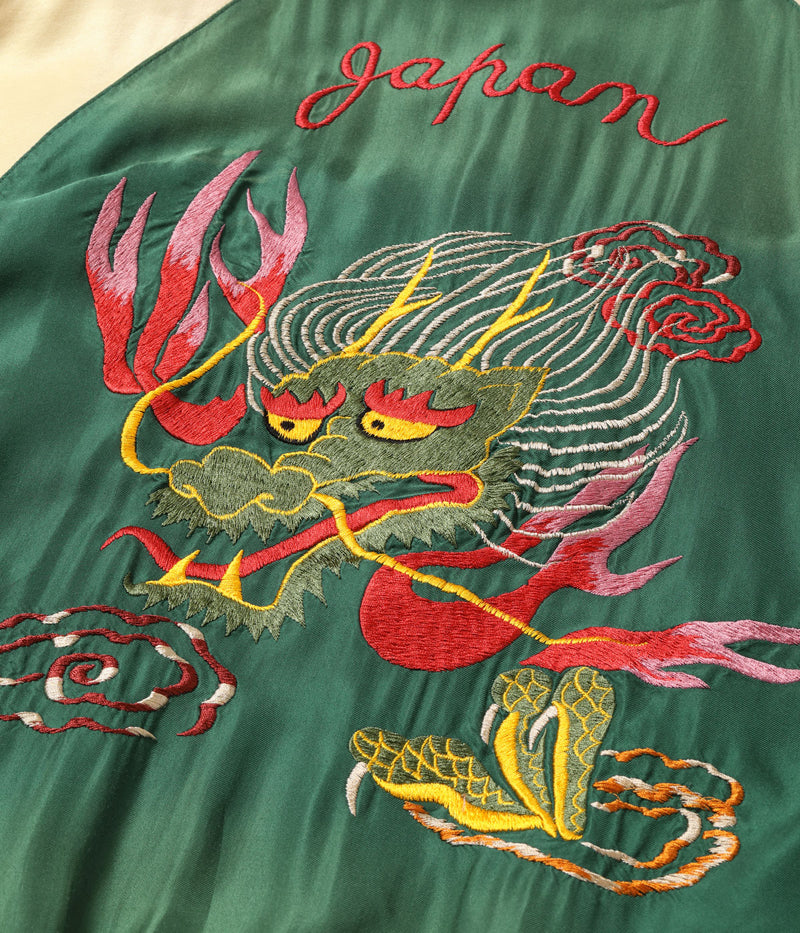 TT15793-128 / TAILOR TOYO Mid 1950s Style Acetate Souvenir Jacket “SNAKE & SKULL” × “DRAGON HEAD” (AGING MODEL)