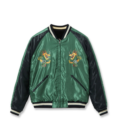 TT15795-119 / TAILOR TOYO Mid 1950s Style Velveteen (Two-tone) × Acetate Souvenir Jacket “TIGER HEAD” × “GOLD DRAGON”