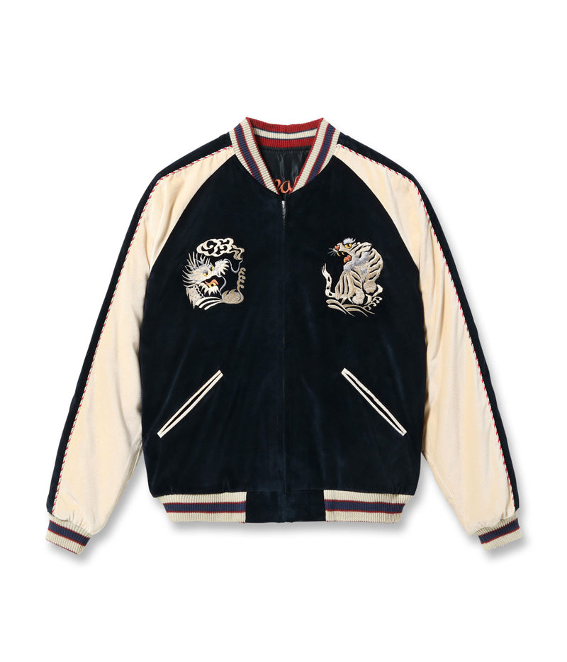 TT15795-128 / TAILOR TOYO Mid 1950s Style Velveteen (Two-tone) × Acetate Souvenir Jacket “WHITE DRAGON” × “EAGLE”