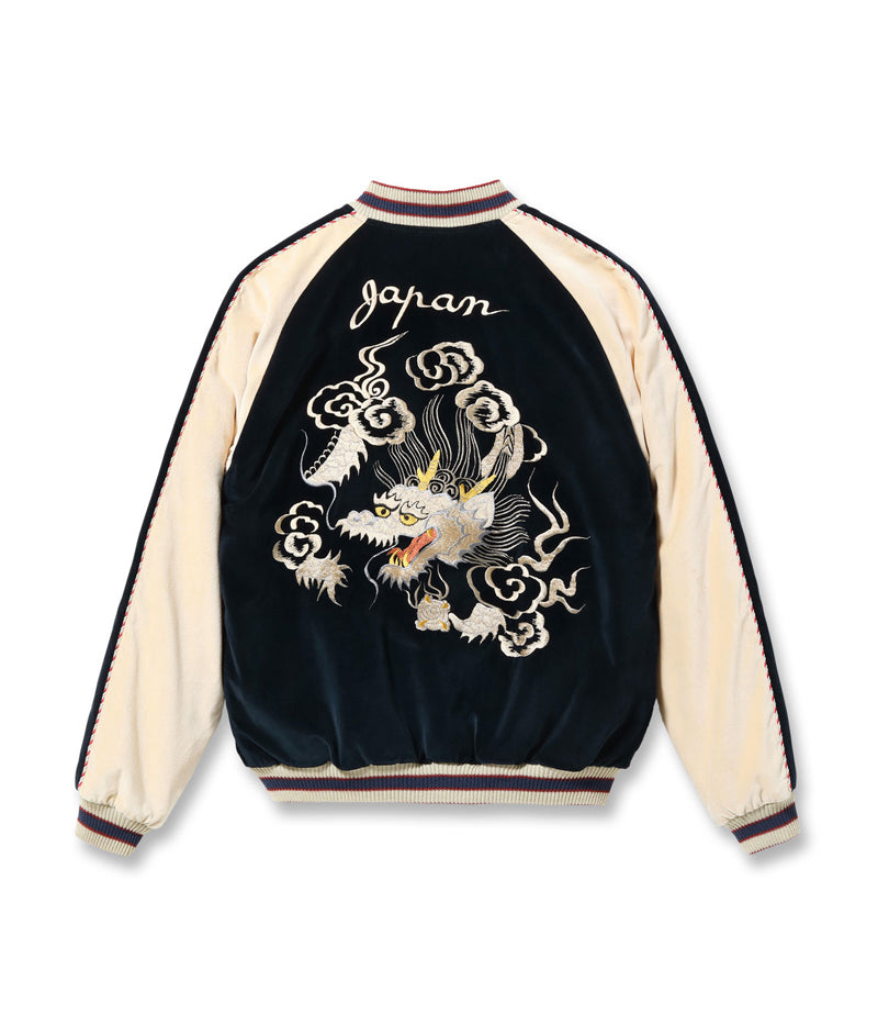 TT15795-128 / TAILOR TOYO Mid 1950s Style Velveteen (Two-tone) × Acetate Souvenir Jacket “WHITE DRAGON” × “EAGLE”