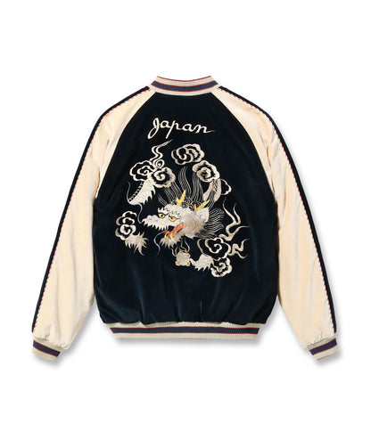 TT15795-128 / TAILOR TOYO Mid 1950s Style Velveteen (Two-tone) × Acetate Souvenir Jacket “WHITE DRAGON” × “EAGLE”