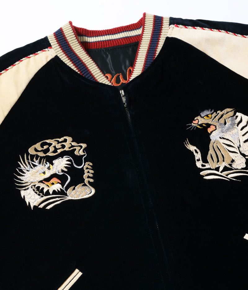 TT15795-128 / TAILOR TOYO Mid 1950s Style Velveteen (Two-tone) × Acetate Souvenir Jacket “WHITE DRAGON” × “EAGLE”