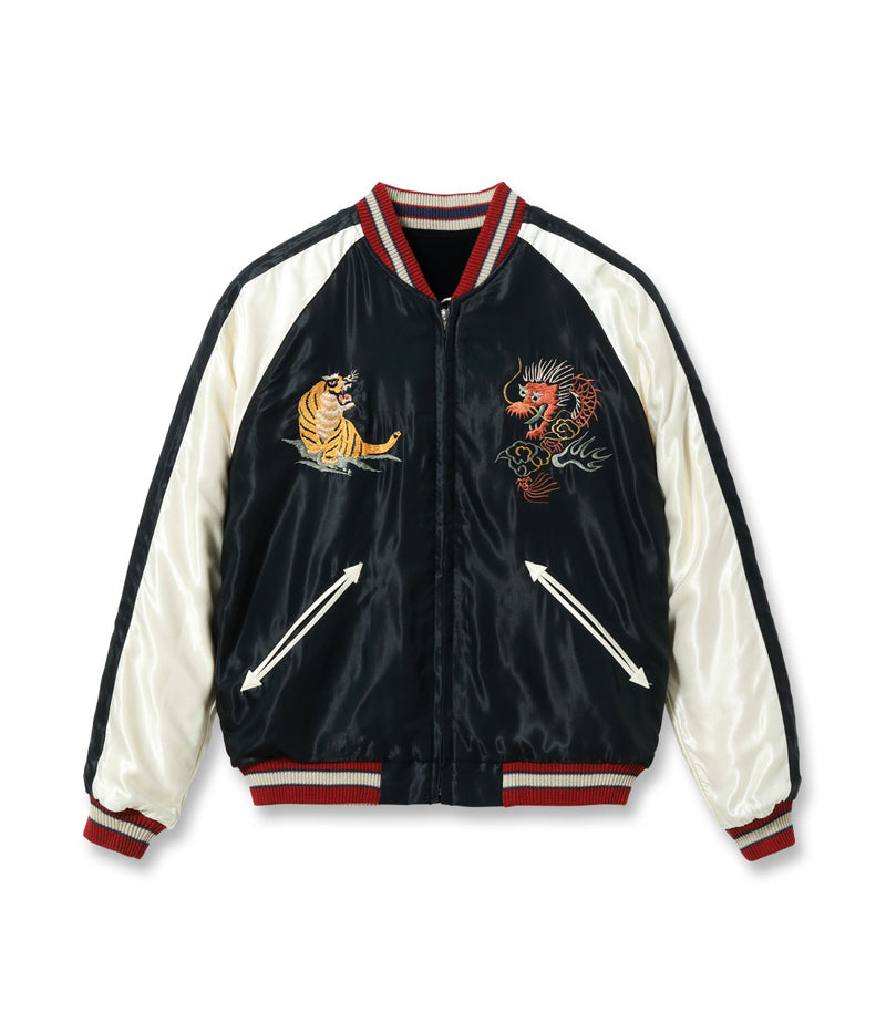 TT15795-128 / TAILOR TOYO Mid 1950s Style Velveteen (Two-tone) × Acetate Souvenir Jacket “WHITE DRAGON” × “EAGLE”