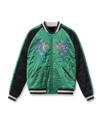 TT15809-119 / KOSHO & CO. TAILOR TOYO Mid 1950s Style Velveteen × Acetate Quilted Souvenir Jacket “Stencil Paint” TOYO ENTERPRISE 60th Anniversary Special Edition “TIGER HEAD” × “EAGLE”