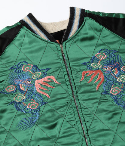 TT15809-119 / KOSHO & CO. TAILOR TOYO Mid 1950s Style Velveteen × Acetate Quilted Souvenir Jacket “Stencil Paint” TOYO ENTERPRISE 60th Anniversary Special Edition “TIGER HEAD” × “EAGLE”