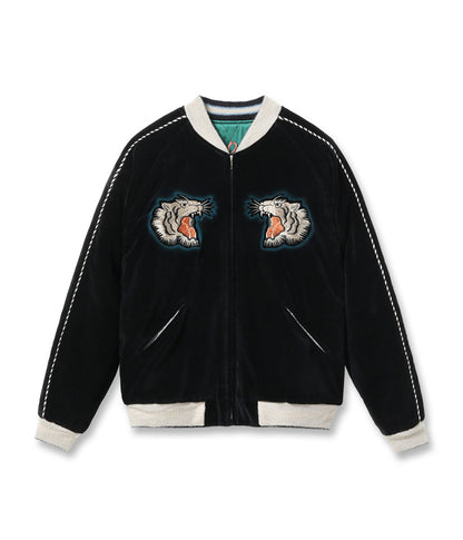 TT15809-119 / KOSHO & CO. TAILOR TOYO Mid 1950s Style Velveteen × Acetate Quilted Souvenir Jacket “Stencil Paint” TOYO ENTERPRISE 60th Anniversary Special Edition “TIGER HEAD” × “EAGLE”