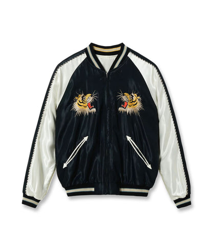 TT15877-119 / TAILOR TOYO Mid 1950s Style Acetate Souvenir Jacket “ROARING TIGER” × “BLACK DRAGON”