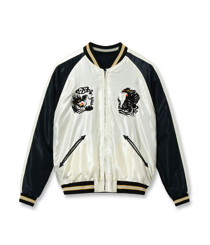TT15877-119 / TAILOR TOYO Mid 1950s Style Acetate Souvenir Jacket “ROARING TIGER” × “BLACK DRAGON”
