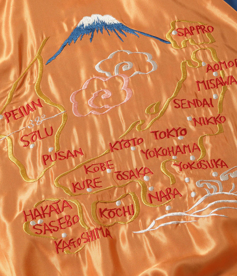 TT15877-125 / TAILOR TOYO Mid 1950s Style Acetate Souvenir Jacket “TIGER HEAD” × “JAPAN MAP”