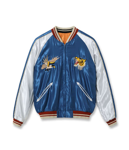 TT15877-125 / TAILOR TOYO Mid 1950s Style Acetate Souvenir Jacket “TIGER HEAD” × “JAPAN MAP”