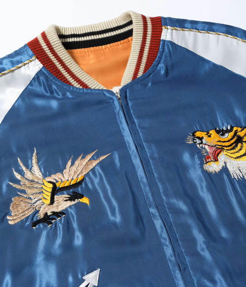 TT15877-125 / TAILOR TOYO Mid 1950s Style Acetate Souvenir Jacket “TIGER HEAD” × “JAPAN MAP”