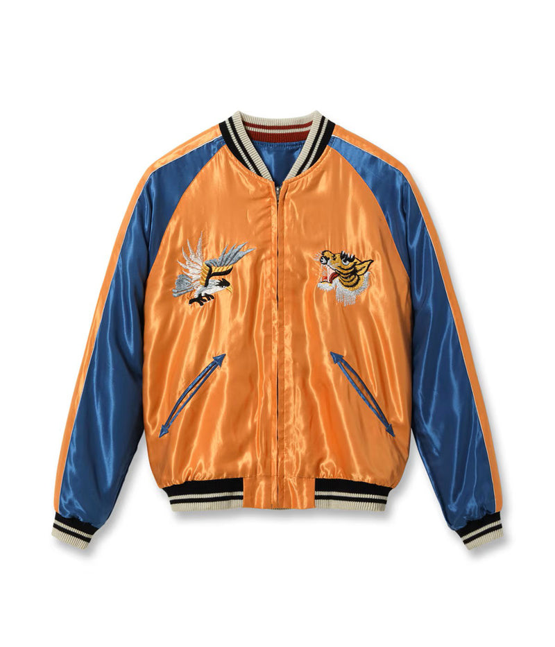 TT15877-125 / TAILOR TOYO Mid 1950s Style Acetate Souvenir Jacket “TIGER HEAD” × “JAPAN MAP”