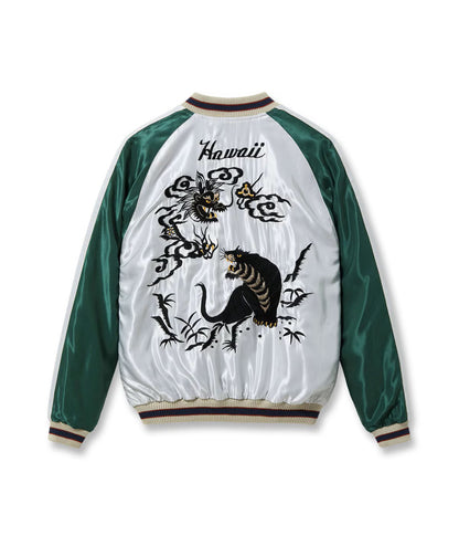 TT15877-128 / TAILOR TOYO Late 1950s Style Acetate Souvenir Jacket “HAWAII MAP” × “DRAGON & TIGER”