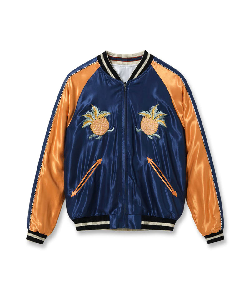 TT15877-128 / TAILOR TOYO Late 1950s Style Acetate Souvenir Jacket “HAWAII MAP” × “DRAGON & TIGER”