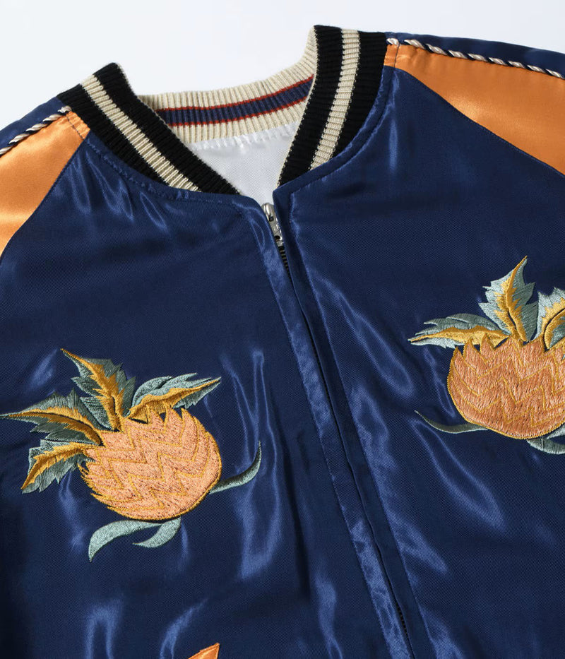 TT15877-128 / TAILOR TOYO Late 1950s Style Acetate Souvenir Jacket “HAWAII MAP” × “DRAGON & TIGER”