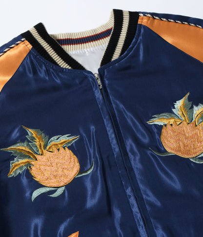 TT15877-128 / TAILOR TOYO Late 1950s Style Acetate Souvenir Jacket “HAWAII MAP” × “DRAGON & TIGER”