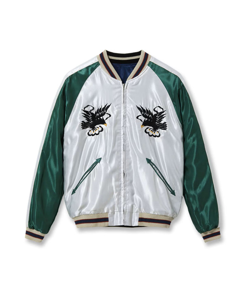 TT15877-128 / TAILOR TOYO Late 1950s Style Acetate Souvenir Jacket “HAWAII MAP” × “DRAGON & TIGER”