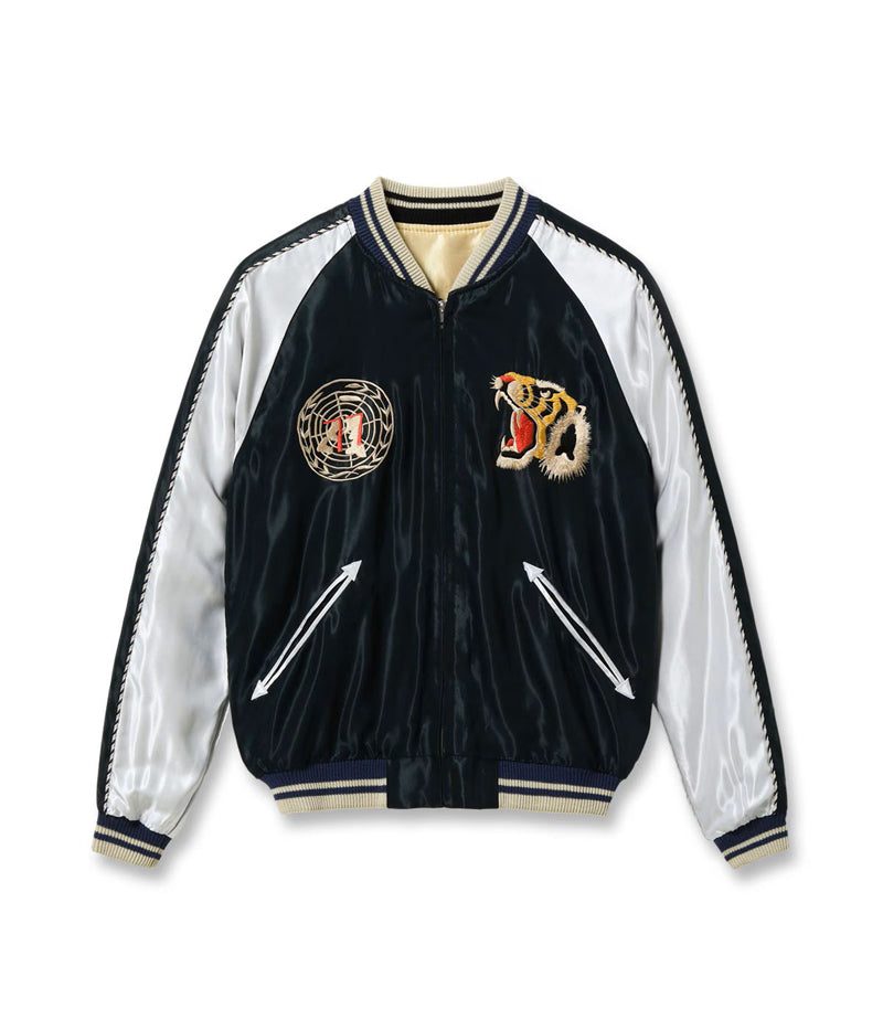 TT15877-219 / TAILOR TOYO Early 1950s Style Acetate Souvenir Jacket “USS PRINCETON” × “MAIKO”