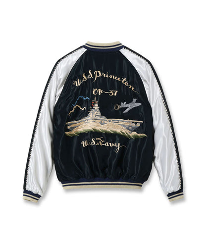 TT15877-219 / TAILOR TOYO Early 1950s Style Acetate Souvenir Jacket “USS PRINCETON” × “MAIKO”