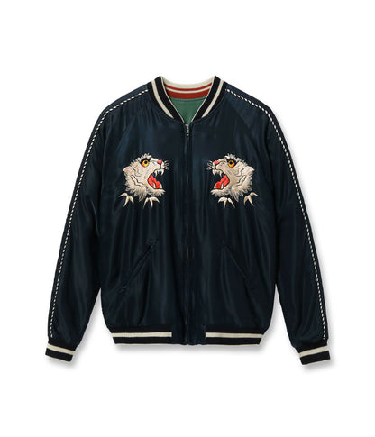 TT15878-119 / TAILOR TOYO Mid 1950s Style Acetate Souvenir Jacket “TIGER HEAD” × “CHEVY LOVER” (AGING MODEL)