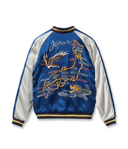 TT15911-159 / TAILOR TOYO Late 1940s Style Acetate Souvenir Jacket KOSHO & CO. Special Edition “EAGLE & DRAGON” × “JAPAN MAP”