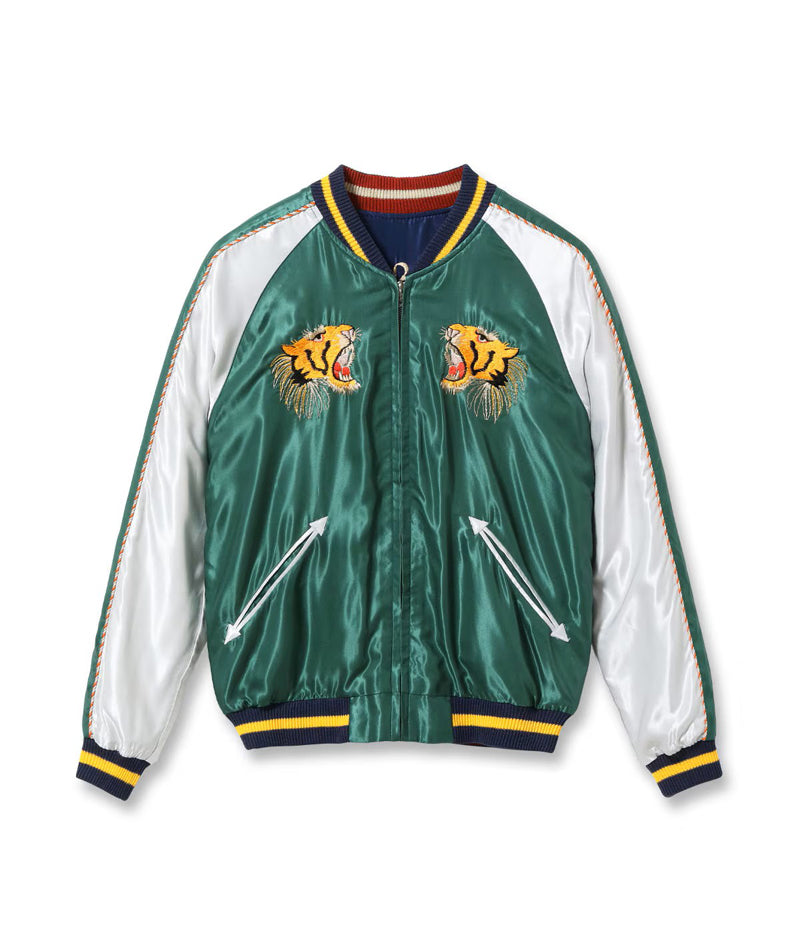TT15972-145 / TAILOR TOYO Mid 1950s Style Acetate Souvenir Jacket “ROARING TIGER” × “EAGLE”